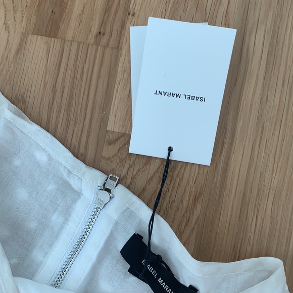 NWT Isabel Marant silk organza daisy white skirt - Picture 7 of 10